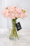 Allstate Floral Blush Pink Ranunculus Faux Flowers 10 Stems 10in Vase Decor Ranunculus