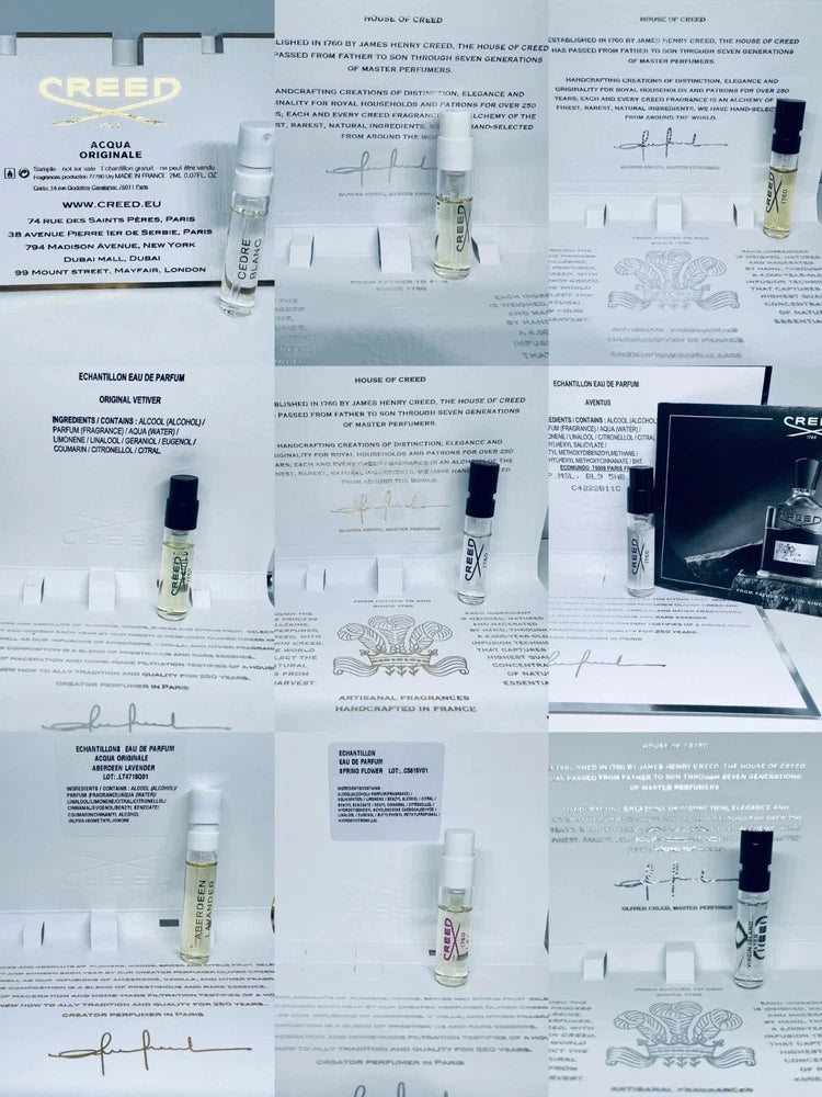 Creed Official Card Eau de Parfum Sample Spray 1.7ml - Choose Scent EDP