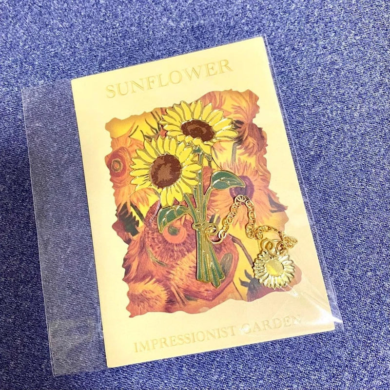 Metal Flower Sunflower Bookmark 1 Piece Decorative Book Clip Gift Sunflower