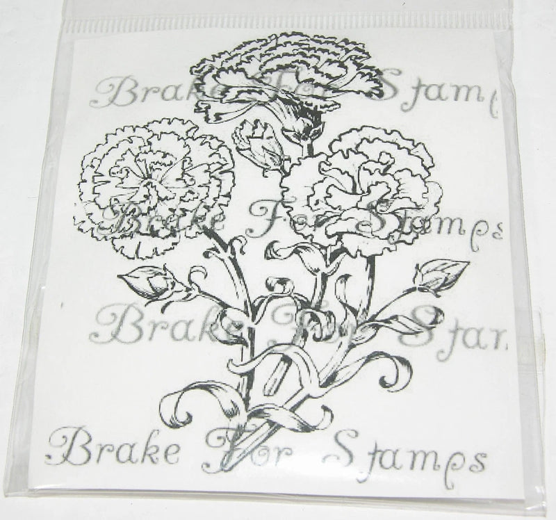 January Flower CARNATIONS Cling Mount Floral Rubber Stamp Carnation