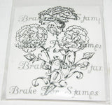 January Flower CARNATIONS Cling Mount Floral Rubber Stamp Carnation