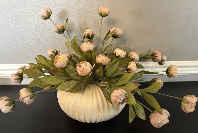 New Ashland Tan Peony Stem Viral 4 Stems Artificial Flowers Peony