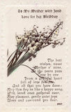 Birthday Greeting Mother Lily of the Valley Flowers Poem RPPC postcard C387 Lily