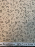 Benartex Muted Transitions Fabric  Lisa DeBee Schiller cream gray acorns 1/2 yd Flowering Plants