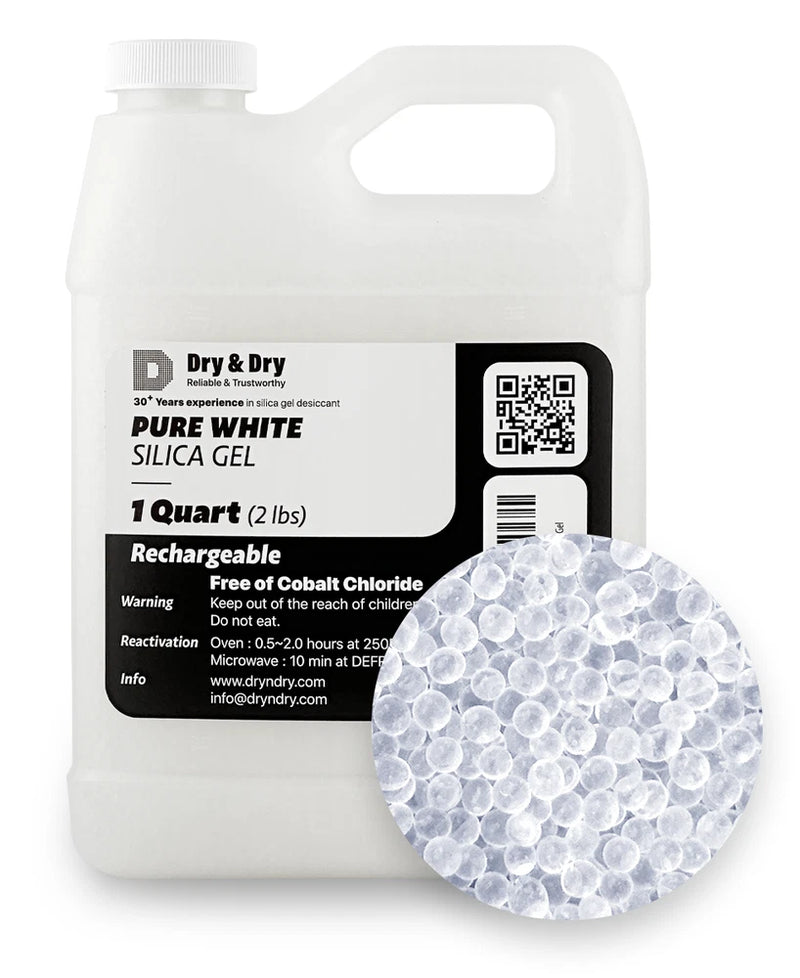 1 Quart(2 LBS) White Silica Gel Beads-Rechargeable Dried Flower