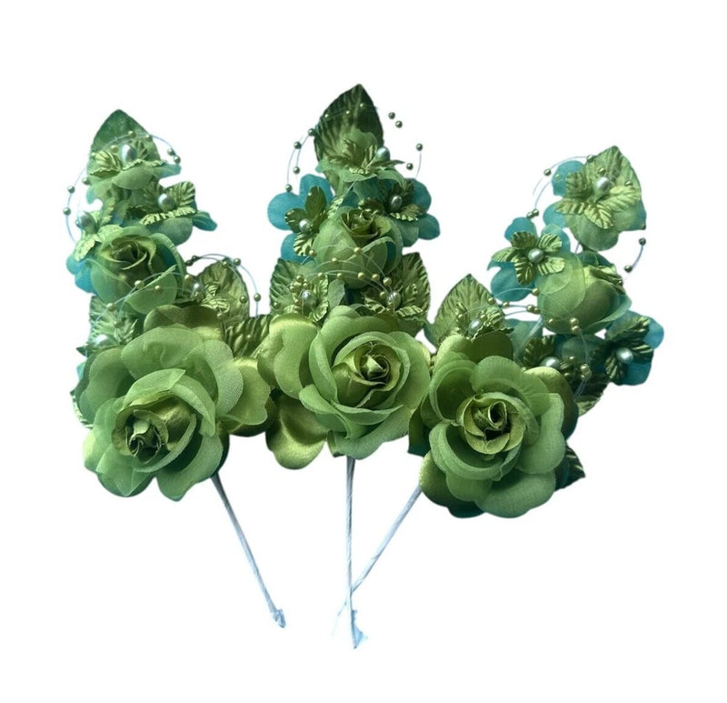 6" olive Silk Corsage Flowers with Pearl Spray price for 3 corsages Bouquet