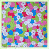 BonEful Fabric Cotton Quilt Green White Pink Blue FLOWER Calico Dot Spring SCRAP Flowering Plants