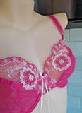 Panache Carnation Pink Romany 3831 U/W Balconette Bra 32DD Carnation