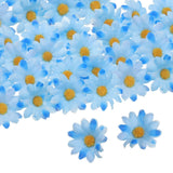 100pcs Artificial Daisies Flower Heads,1.6" Silk Fake Daisies Heads Blue/Orange Daisies