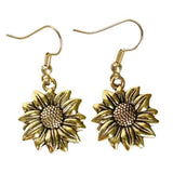 NEW Sunny SUNFLOWER Earrings Gold Drop Dangle French Hook Flower Garden Summer Sunflower