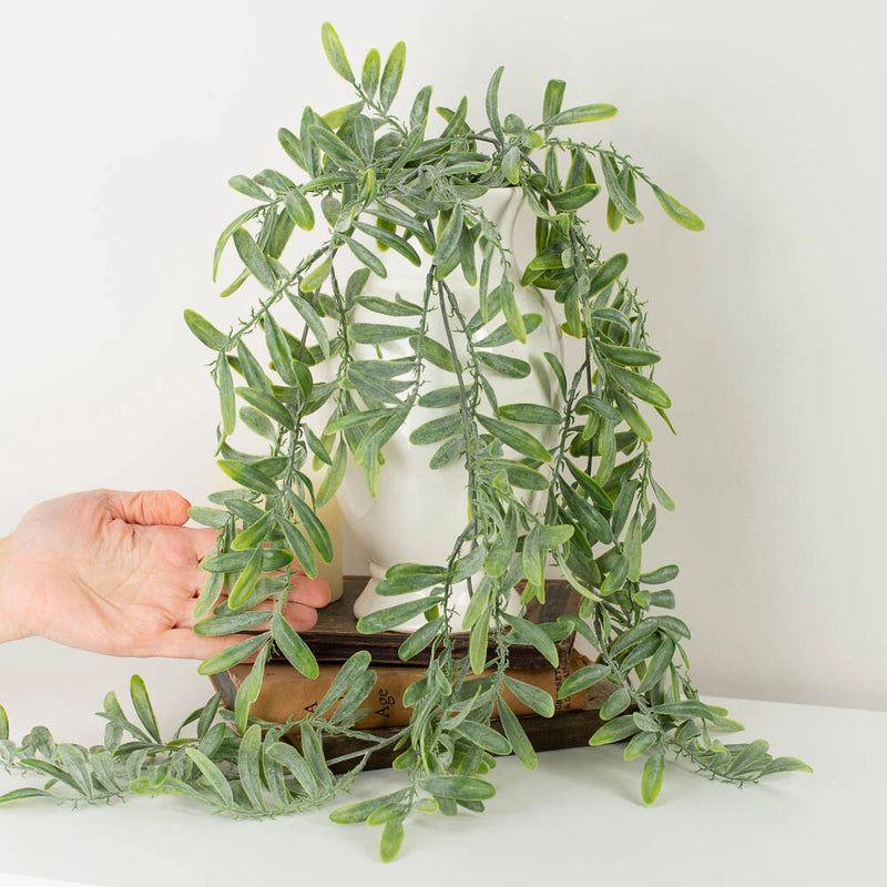 Artificial cascading vine plant with dusty green fern fronds, 30 in