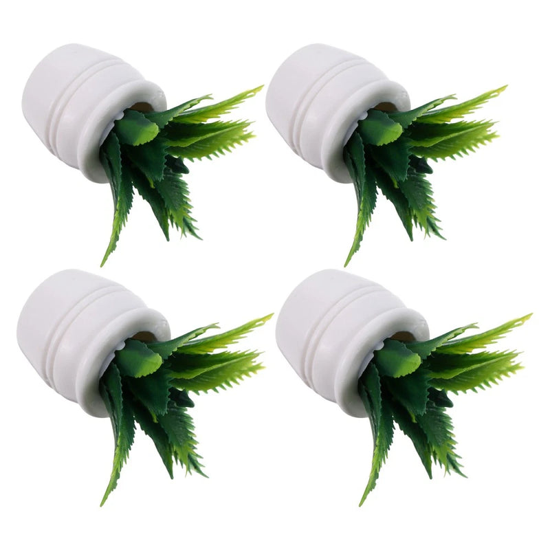 4 Pcs Dollhouse Simulation Potted Plant Miniature Plants Artificial Greenery Green Plant