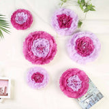 6 pack 7" 9" 11" Lavender Tissue Paper Carnation Flowers Sale Sale Home Backdrop Carnation