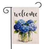 Floral Hydrangea Mason Jar Garden Flag 12.5x18 Inch Double Sided Outside, Spr... Hydrangea