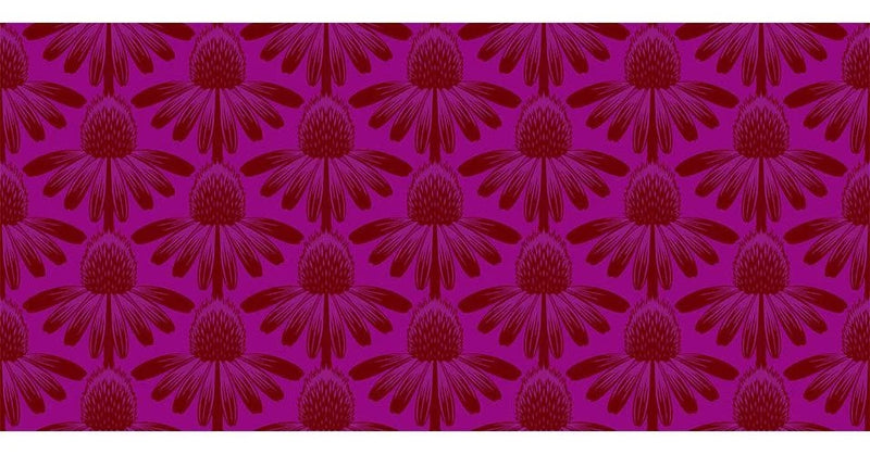 1/2 Yard Fabric - Indelible | Coneflower - Magenta by Anna Maria Textiles Flowering Plants