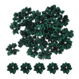 50Pcs Small Ribbon Flowers Satin Ribbon Flowers Mini Fabric Flower Dark Green Bouquet