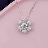 Floral Inspired Pendant Necklace 2.10TCW Round Moissanite Sunflower Style Gifts Sunflower