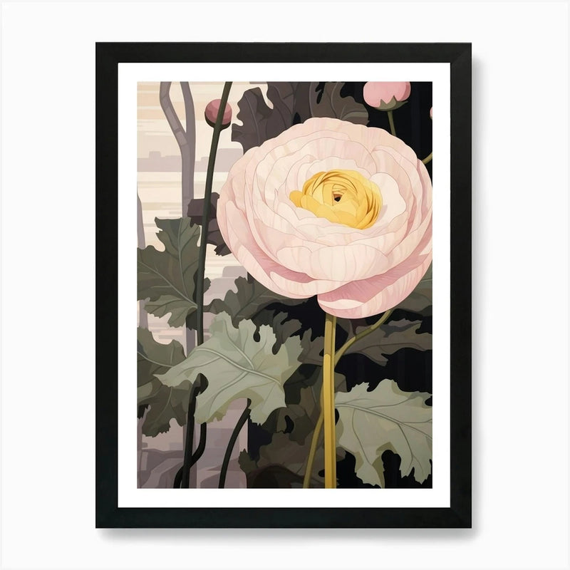 Flower Illustration Ranunculus 4 Ar Framed Wall Art Poster Canvas Print Picture Ranunculus