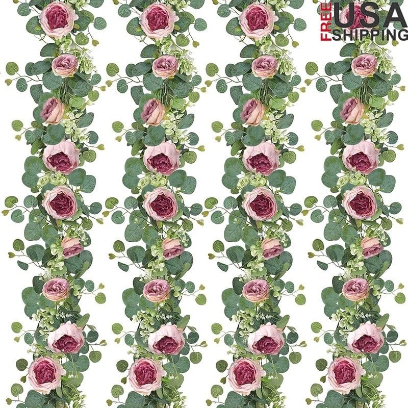 Vintage Artificial Peony Rose Garland Floral Decor Wedding Party Home Decoration Peony