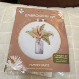 Pre-Printed Fabric Embroidery Kit, "Pampas Grass" by Needle Creations New Pampas Grass