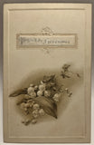 Easter Greetings, Lily of the Valley Flowers, Silver Writing, Embossed Postcard Lily