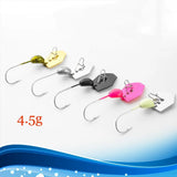 5pcs Lead Jig Head Fishing Hook Crappie Blade Chatter Spinner Bass Hook Lures Roses