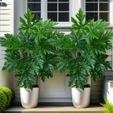 2pcs 65cm Artificial Papaya Leaves Green Plant Jungle Palm Tree Home Garden Deco Green Plant