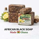 Pure Raw AFRICAN BLACK SOAP Organic GHANA Handmade Premium Quality CHOOSE SIZE! Bouquet