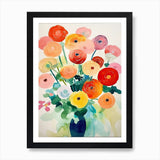 Ranunculus Flower Illustration 1 Ar Framed Wall Art Poster Canvas Print Picture Ranunculus