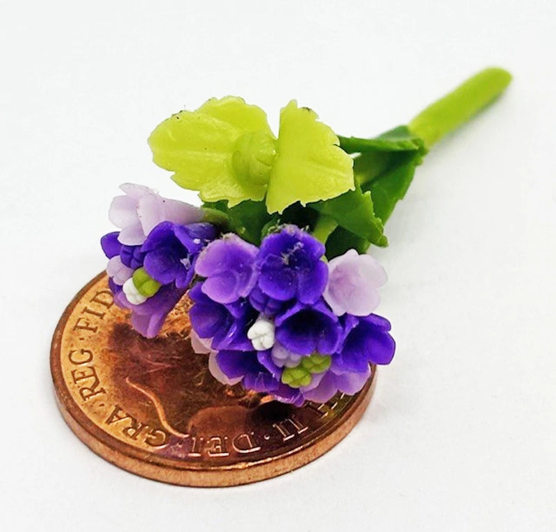 Dolls House Mauve Hydrangea Flowers x 2 Garden 1:12 Scale Miniature tumdee Hydrangea