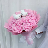 Hello Kitty Cartoon Plush Bouquet Anime Rose Flowers Doll Home Wedding Decoratio Bouquet