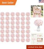 64pcs Hydrangea Artificial Flowers, Silk Hydrangea Heads with Stems, Pink Hyd... Hydrangea