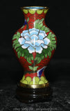 3.6 " Rare China Red Cloisonne Enamel Gilt Dynasty Peony Flower Bottle Vase Peony