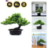 Artificial Bonsai Tree Fake Plants for Home Decor Modern Farmhouse Style Green Plant