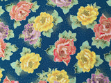 Empress Roses Teal Quilt Fabric - Half Yard Roses