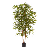 6 Ft. Artificial Bamboo Tall Faux Potted Indoor Floor Plant Office Home Decor Green Plant