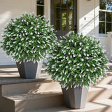Artificial Topiaries Ball Shaped white Lavender 2 Pack HyeFlora Topiary Boxwood Green Plant