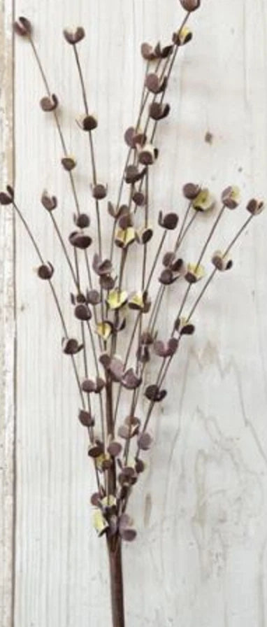 Faux Floral Stem, Buttercup Pick, Burgundy Ranunculus