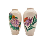 Vintage Homco Bud Vase Set of 2 Flower Hydrangea Iris Crackle Made In Japan Hydrangea