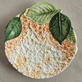 Italian Majolica Hydrangea Plate Oran/Yellow 12151 Made in Italy/Hand Painted 9" Hydrangea