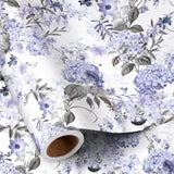 Floral Wrapping Paper Roll for Women Girls, Mini Roll, Elegant Hydrangea Flower Hydrangea