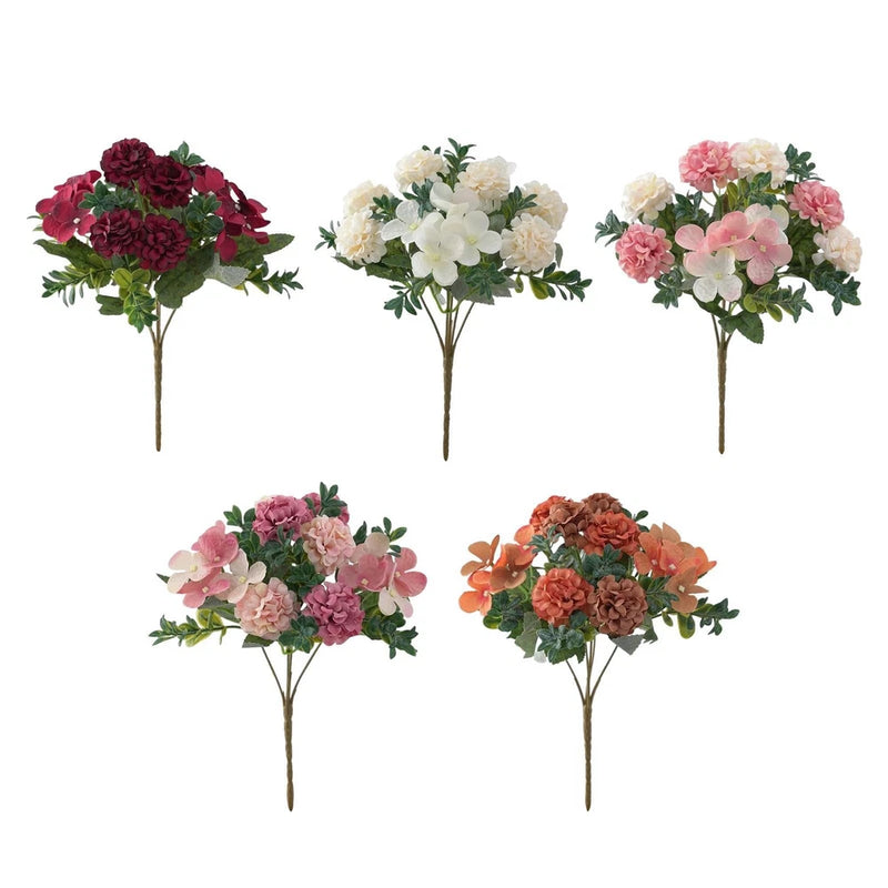 Flowers Bouquet Flower Arrangements Silk Hydrangea Flowers Bouquets for Wedding Hydrangea