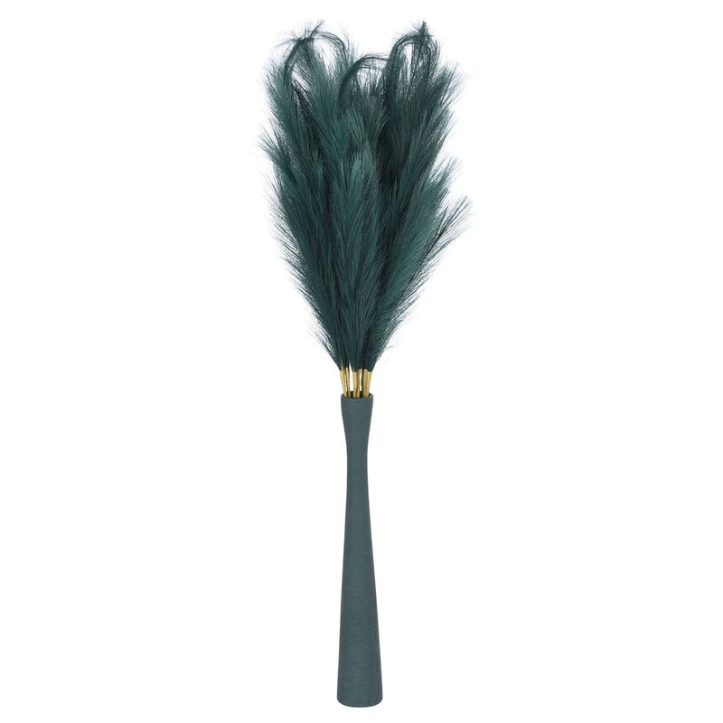 8PCS Faux Pampas Grass Tall, 45"/114cm Artificial Fluffy Grass Stems, Green Pampas Grass