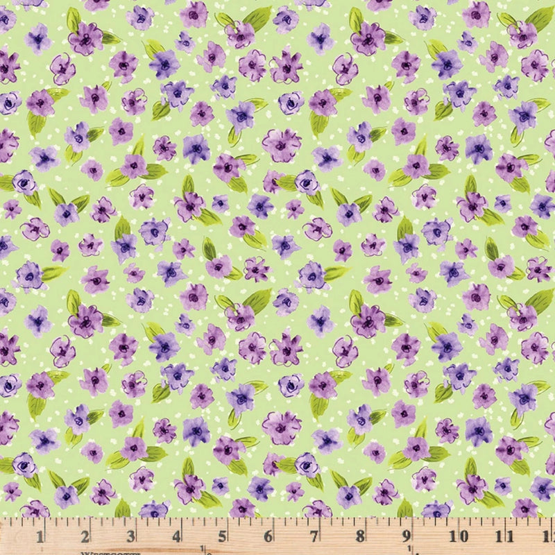 Plum Petals Small Floral Fern  C15642-FERN Cotton Fabric By half yard Flowering Plants
