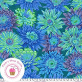 KAFFE FASSETT Free Spirit TROPICAL WATER LILIES J119 Blue Floral Quilt Fabric Flowering Plants