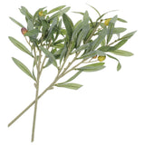 2pcs olive fruit branches Branch Artificial Greenery Plants Stems Olive Tree Green Plant