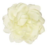 4.7" Silk Satin Flower Brooch Pin Large Peony Floral Lapel Pin Beige Peony