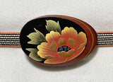 Obi NO.104 Obi-dome Tsuishi Makie Peony Flower Shell Remake product Obi-dome Obi Peony