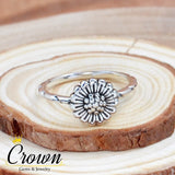 Sunflower 925 Sterling Silver Handmade Ring Jewelry - Size US 4-14 Sunflower