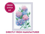 RIOLIS Counted cross stitch kit 2139 Graceful Hydrangeas, Pink & Blue Flowers Hydrangea